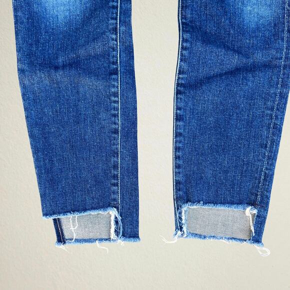 Citizens of Humanity high rise skinny jeans with cutoff frayed raw hem front cut - Picture 2 of 10